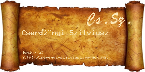 Cserényi Szilviusz névjegykártya